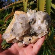 Aquamarine, Quartz, Mica, and Schorl Tourmaline on Feldspar, 470g