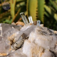 Aquamarine, Quartz, Mica, and Schorl Tourmaline on Feldspar, 470g