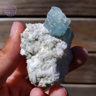 Aquamarine, Mica and Schorl Tourmaline on Feldspar, 47g
