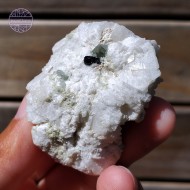 Aquamarine, Mica and Schorl Tourmaline on Feldspar, 47g