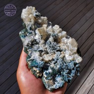 Calcite and Okenite on Blue calcedony, 480g 